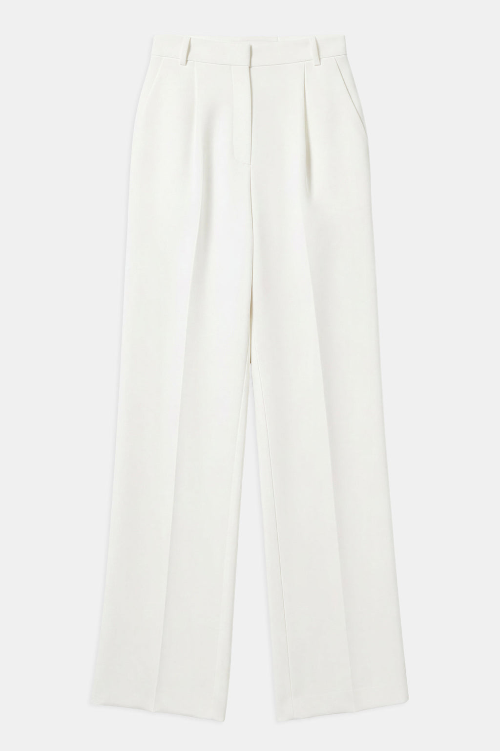 Effortless Pleated Wide Leg Trousers - White